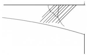 Reinforcing bar orientation used to effect the repair