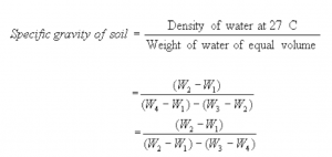 calculation of specific gravity